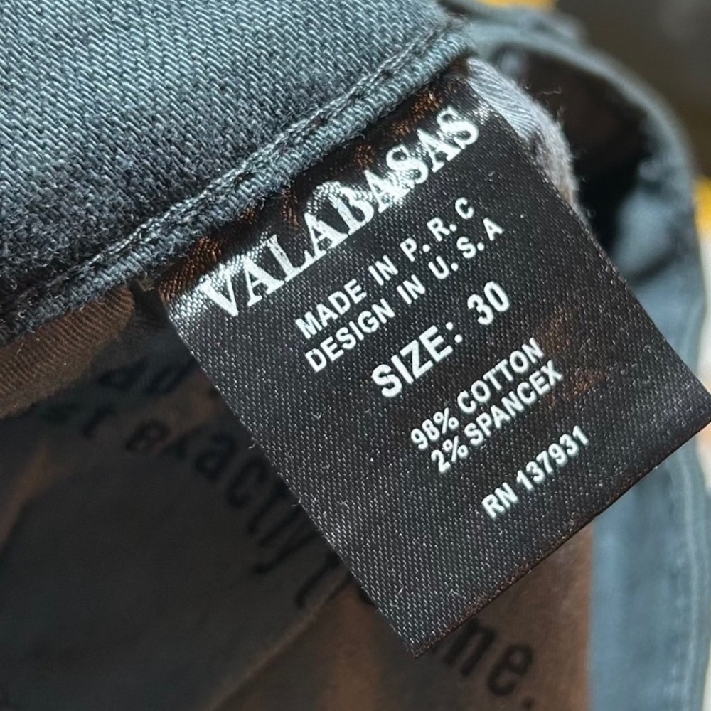 Valabasas Mens 30 Stacked Carpenter Jeans Dark Teal Green Slim Fit Distressed - Picture 6 of 8